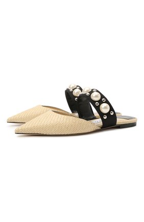 Женские текстильные сабо basette JIMMY CHOO бежевого цвета по цене 58500 руб., арт. BASETTE FLAT/ABG | Фото 1 Женские текстильные сабо basette JIMMY CHOO бежевого цвета, арт. BASETTE FLAT/ABG | Фото 1