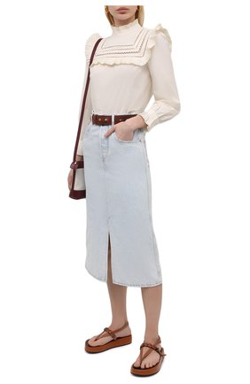 Женская джинсовая юбка ISABEL MARANT ETOILE светло-голубого цвета по цене 22700 руб., арт. JU1245-21P019E/LAURINA | Фото 2 Женская джинсовая юбка ISABEL MARANT ETOILE светло-голубого цвета, арт. JU1245-21P019E/LAURINA | Фото 2