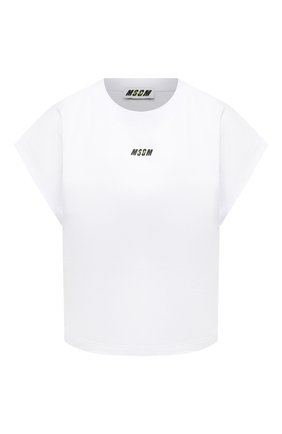 Женская хлопковая футболка MSGM белого цвета по цене 8210 руб., арт. 3045MDM02 217298 | Фото 1 Женская хлопковая футболка MSGM белого цвета, арт. 3045MDM02 217298 | Фото 1