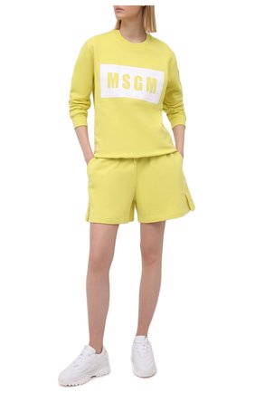 Женский хлопковый свитшот MSGM желтого цвета по цене 16700 руб., арт. 3041MDM96 217299 | Фото 2 Женский хлопковый свитшот MSGM желтого цвета, арт. 3041MDM96 217299 | Фото 2