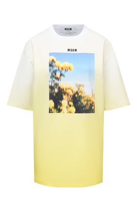 Женская хлопковая футболка MSGM желтого цвета по цене 23800 руб., арт. 3041MDM176 217298 | Фото 1 Женская хлопковая футболка MSGM желтого цвета, арт. 3041MDM176 217298 | Фото 1