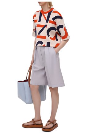 Женские шерстяные шорты MSGM светло-серого цвета по цене 27900 руб., арт. 3041MDB04 217113 | Фото 2 Женские шерстяные шорты MSGM светло-серого цвета, арт. 3041MDB04 217113 | Фото 2