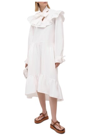 Женское хлопковое платье MSGM белого цвета по цене 49950 руб., арт. 3041MDA23 217104 | Фото 2 Женское хлопковое платье MSGM белого цвета, арт. 3041MDA23 217104 | Фото 2