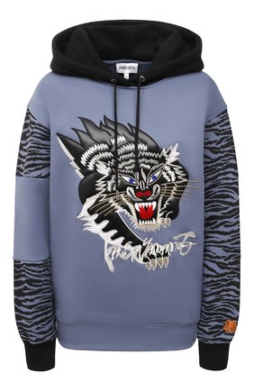 Женский хлопковое худи KENZO голубого цвета по цене 43950 руб., арт. FB52SW6274MH | Фото 1 Женский хлопковое худи KENZO голубого цвета, арт. FB52SW6274MH | Фото 1