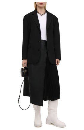Женская хлопковая футболка JIL SANDER белого цвета по цене 22450 руб., арт. JSPS705002-WS247608 | Фото 2 Женская хлопковая футболка JIL SANDER белого цвета, арт. JSPS705002-WS247608 | Фото 2