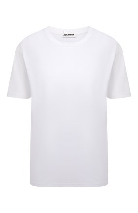 Женская хлопковая футболка JIL SANDER белого цвета, арт. JSPS705002-WS247608 | Фото 1 (Длина (для топов): Стандартные; Материал внешний: Хлопок; Рукава: Короткие; Стили: Спорт-шик, Кэжуэл; Принт: Без принта; Женское Кросс-КТ: Футболка-одежда)