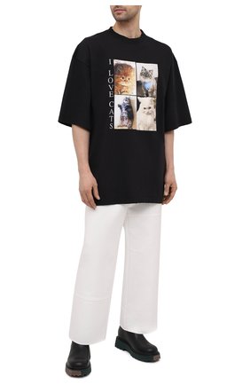 Мужская хлопковая футболка BALENCIAGA черного цвета по цене 43950 руб., арт. 641614/TJVG8 | Фото 2 Мужская хлопковая футболка BALENCIAGA черного цвета, арт. 641614/TJVG8 | Фото 2 (Материал внешний: Хлопок; Длина (для топов): Удлиненные; Принт: С принтом; Стили: Гранж; Рукава: Короткие)