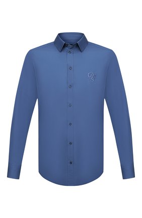 Мужская хлопковая рубашка DOLCE & GABBANA синего цвета, арт. G5EJ1Z/GEN98 | Фото 1 (Длина (для топов): Стандартные; Рукава: Длинные; Материал внешний: Хлопок; Случай: Повседневный; Воротник: Кент; Рубашки М: Slim Fit; Принт: Однотонные; Стили: Кэжуэл; Манжеты: На пуговицах; Региональные ограничения белый список (Axapta Mercury): RU)