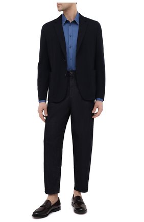 Мужская хлопковая рубашка DOLCE & GABBANA синего цвета по цене 58250 руб., арт. G5EJ1Z/GEN98 | Фото 2 Мужская хлопковая рубашка DOLCE & GABBANA синего цвета, арт. G5EJ1Z/GEN98 | Фото 2 (Длина (для топов): Стандартные; Рукава: Длинные; Материал внешний: Хлопок; Случай: Повседневный; Воротник: Кент; Рубашки М: Slim Fit; Принт: Однотонные; Стили: Кэжуэл; Манжеты: На пуговицах; Региональные ограничения белый список (Axapta Mercury): RU)