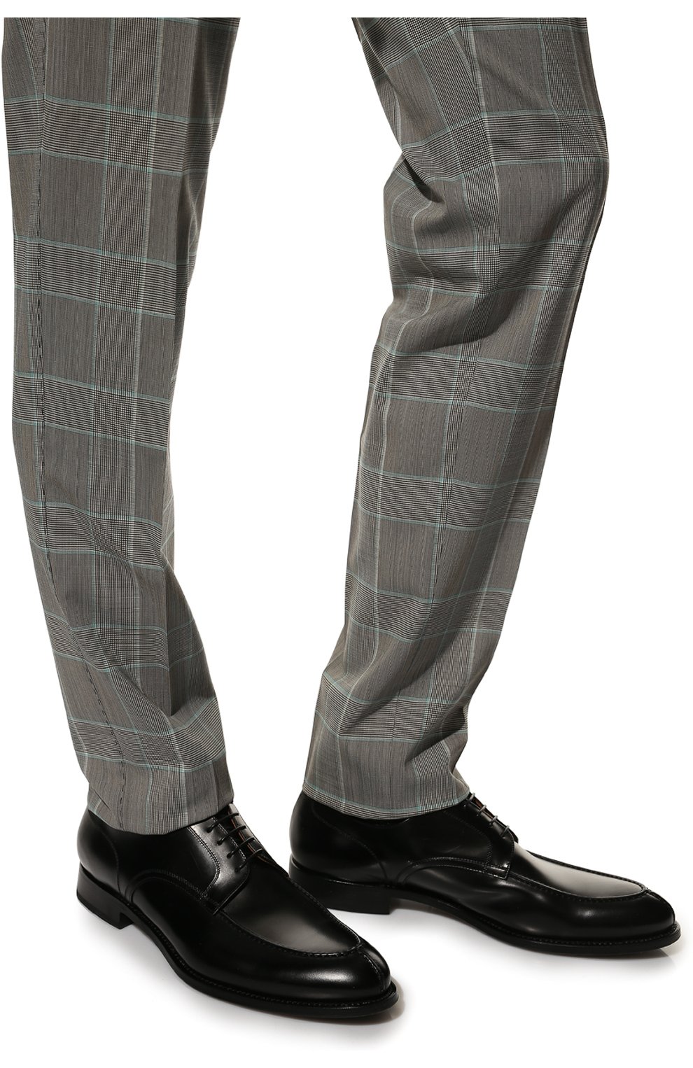 Мужские кожаные дерби W.GIBBS черного цвета, арт. 8378006/2437 | Фото 3 (Материал внешний: Кожа; Материал внутренний: Натуральная кожа; Стили: Классический)