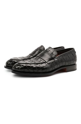 Мужские кожаные лоферы SANTONI черного цвета по цене 99500 руб., арт. MCC017554MC3HVVDN01 | Фото 1 Мужские кожаные лоферы SANTONI черного цвета, арт. MCC017554MC3HVVDN01 | Фото 1