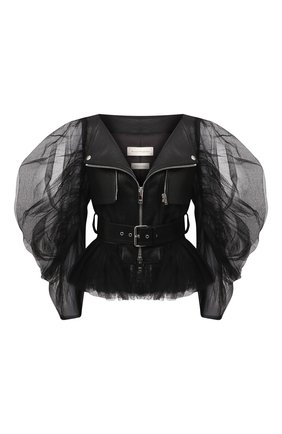 Женская кожаная куртка ALEXANDER MCQUEEN черного цвета по цене 331500 руб., арт. 659837/Q5AF7 | Фото 1 Женская кожаная куртка ALEXANDER MCQUEEN черного цвета, арт. 659837/Q5AF7 | Фото 1