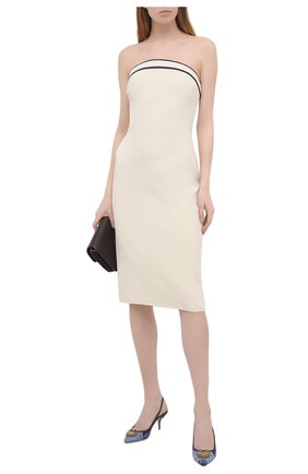 Женские комбинированные туфли cardinale DOLCE & GABBANA синего цвета по цене 59950 руб., арт. CG0480/A0621 | Фото 2 Женские комбинированные туфли cardinale DOLCE & GABBANA синего цвета, арт. CG0480/A0621 | Фото 2 (Материал внутренний: Натуральная кожа; Материал внешний: Текстиль; Каблук высота: Средний; Подошва: Плоская; Каблук тип: Шпилька)