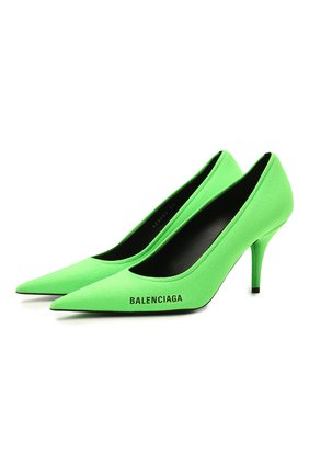 Женские текстильные туфли knife BALENCIAGA зеленого цвета по цене 64950 руб., арт. 628602/W1802 | Фото 1 Женские текстильные туфли knife BALENCIAGA зеленого цвета, арт. 628602/W1802 | Фото 1