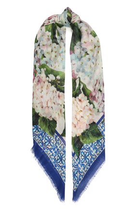 Женский шарф из кашемира и шелка DOLCE & GABBANA голубого цвета по цене 73600 руб., арт. FS209A/G2SCB | Фото 1 Женский шарф из кашемира и шелка DOLCE & GABBANA голубого цвета, арт. FS209A/G2SCB | Фото 1