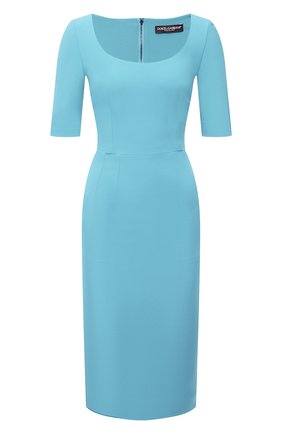 Женское платье DOLCE & GABBANA голубого цвета по цене 131500 руб., арт. F6P0ZT/FURDV | Фото 1 Женское платье DOLCE & GABBANA голубого цвета, арт. F6P0ZT/FURDV | Фото 1