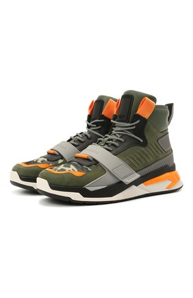 Мужские комбинированные кеды b-ball BALMAIN хаки цвета по цене 74650 руб., арт. VM1C257/LKCH | Фото 1 Мужские комбинированные кеды b-ball BALMAIN хаки цвета, арт. VM1C257/LKCH | Фото 1
