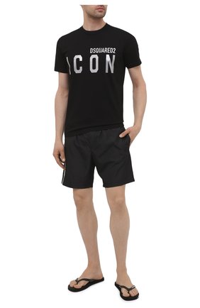 Мужские резиновые шлепанцы DSQUARED2 черного цвета по цене 7995 руб., арт. FFM0001 29003990 | Фото 2 Мужские резиновые шлепанцы DSQUARED2 черного цвета, арт. FFM0001 29003990 | Фото 2 (Материал внешний: Резина)