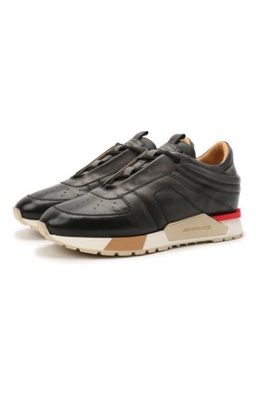 Мужские кожаные кроссовки SANTONI темно-серого цвета по цене 57000 руб., арт. MSAM21413BBRMBDNG62 | Фото 1 Мужские кожаные кроссовки SANTONI темно-серого цвета, арт. MSAM21413BBRMBDNG62 | Фото 1