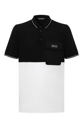 Мужское хлопковое поло DOLCE & GABBANA черно-белого цвета по цене 58250 руб., арт. G8M07Z/G7YJY | Фото 1 Мужское хлопковое поло DOLCE & GABBANA черно-белого цвета, арт. G8M07Z/G7YJY | Фото 1 (Материал внешний: Хлопок; Рукава: Короткие; Длина (для топов): Удлиненные; Застежка: Пуговицы; Стили: Кэжуэл; Региональные ограничения белый список (Axapta Mercury): RU)