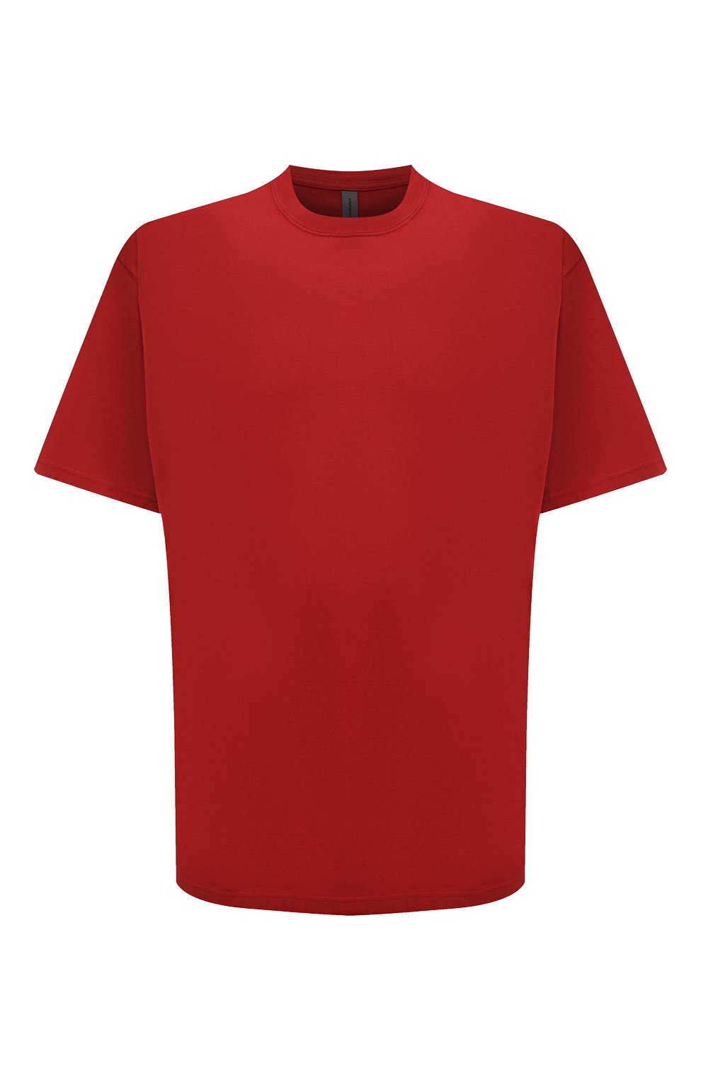 Мужская хлопковая футболка KAZUYUKI KUMAGAI красного цвета, арт. KJ11-017 | Фото 1 (Принт: Без принта; Рукава: Короткие; Длина (для топов): Стандартные; Материал внешний: Хлопок; Стили: Минимализм)