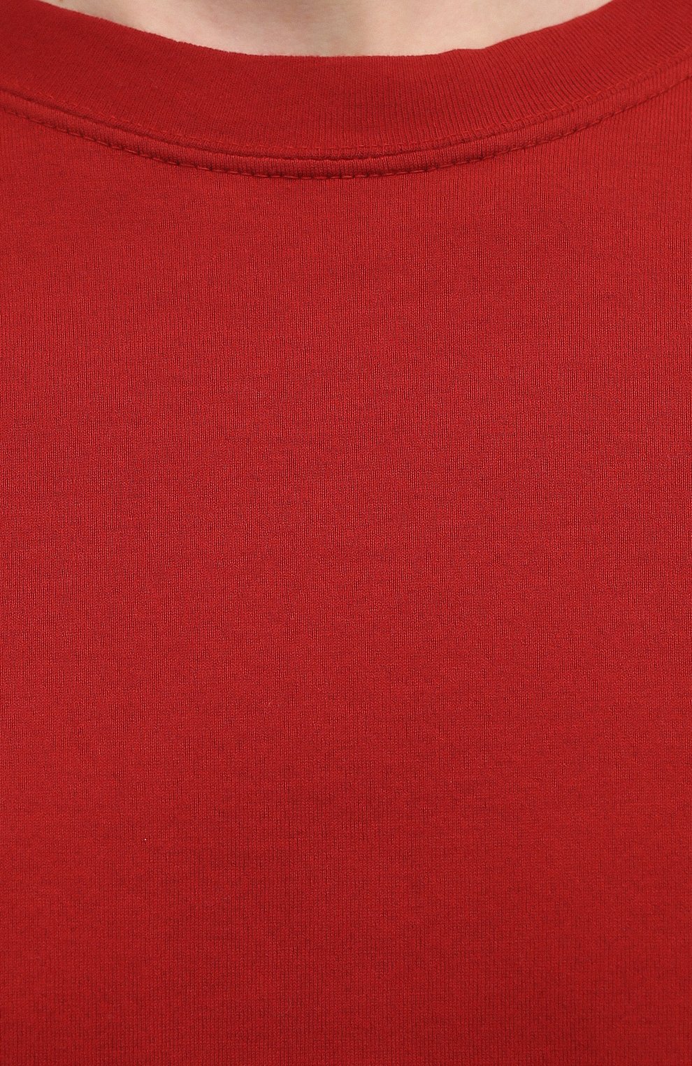 Мужская хлопковая футболка KAZUYUKI KUMAGAI красного цвета, арт. KJ11-017 | Фото 5 (Принт: Без принта; Рукава: Короткие; Длина (для топов): Стандартные; Материал внешний: Хлопок; Стили: Минимализм)