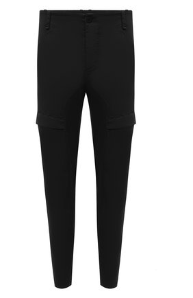 Мужские хлопковые брюки-карго TRANSIT черного цвета, арт. CFUTRNC122 | Фото 1 (Материал внешний: Хлопок; Длина (брюки, джинсы): Стандартные; Случай: Повседневный; Силуэт М (брюки): Карго; Стили: Кэжуэл)