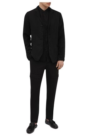 Мужские хлопковые брюки-карго TRANSIT черного цвета, арт. CFUTRNC122 | Фото 2 (Материал внешний: Хлопок; Длина (брюки, джинсы): Стандартные; Случай: Повседневный; Силуэт М (брюки): Карго; Стили: Кэжуэл)