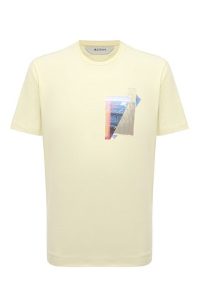 Мужская хлопковая футболка Z ZEGNA желтого цвета по цене 21250 руб., арт. VW367/ZZ649T | Фото 1 Мужская хлопковая футболка Z ZEGNA желтого цвета, арт. VW367/ZZ649T | Фото 1