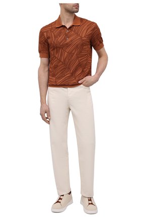 Мужское хлопковое поло ERMENEGILDO ZEGNA оранжевого цвета по цене 59350 руб., арт. UW321/745L | Фото 2 Мужское хлопковое поло ERMENEGILDO ZEGNA оранжевого цвета, арт. UW321/745L | Фото 2 (Материал внешний: Хлопок; Длина (для топов): Стандартные; Рукава: Короткие; Застежка: Пуговицы; Стили: Кэжуэл; Кросс-КТ: Трикотаж)