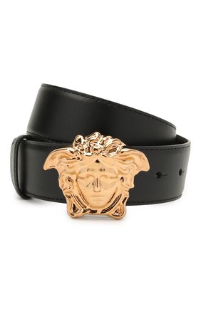 Женский кожаный ремень la medusa VERSACE черного цвета по цене 29950 руб., арт. DCDD259/DVTFN | Фото 1 Женский кожаный ремень la medusa VERSACE черного цвета, арт. DCDD259/DVTFN | Фото 1 (Материал: Кожа)
