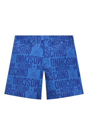Детские плавки-шорты MOSCHINO синего цвета по цене 14900 руб., арт. HML011/LKA03/10A-14A | Фото 2 Детские плавки-шорты MOSCHINO синего цвета, арт. HML011/LKA03/10A-14A | Фото 2 (Материал внешний: Синтетический материал; Кросс-КТ: Пляж; Региональные ограничения белый список (Axapta Mercury): RU; Ростовка одежда: 10 - 11 лет | 140 - 146см, 12 лет | 152 см)