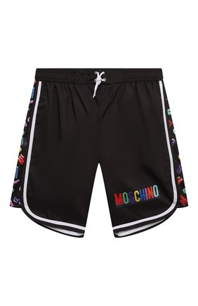 Детские плавки-шорты MOSCHINO черного цвета по цене 11750 руб., арт. HUL014/LKA02/10A-14A | Фото 1 Детские плавки-шорты MOSCHINO черного цвета, арт. HUL014/LKA02/10A-14A | Фото 1 (Материал внешний: Синтетический материал; Кросс-КТ: Пляж; Ростовка одежда: 10 - 11 лет | 140 - 146см, 12 лет | 152 см)