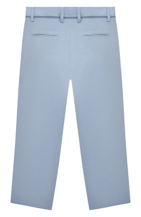 Детские льняные брюки LORO PIANA голубого цвета по цене 29950 руб., арт. FAL5898 | Фото 2 Детские льняные брюки LORO PIANA голубого цвета, арт. FAL5898 | Фото 2