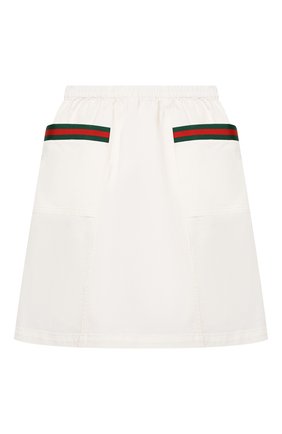 Детская хлопковая юбка GUCCI белого цвета по цене 25800 руб., арт. 621817/XDBKT | Фото 2 Детская хлопковая юбка GUCCI белого цвета, арт. 621817/XDBKT | Фото 2 (Материал внешний: Хлопок; Случай: Повседневный; Ростовка одежда: 10 - 11 лет | 140 - 146см, 12 лет | 152 см, 6 лет | 116 см, 8 лет | 128 см)