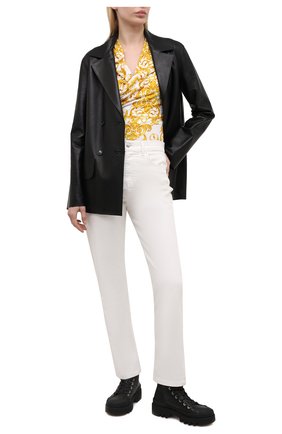 Женское хлопковое боди VERSACE JEANS COUTURE желтого цвета по цене 23350 руб., арт. D4HWA603-WDP214/S0155 | Фото 2 Женское хлопковое боди VERSACE JEANS COUTURE желтого цвета, арт. D4HWA603-WDP214/S0155 | Фото 2