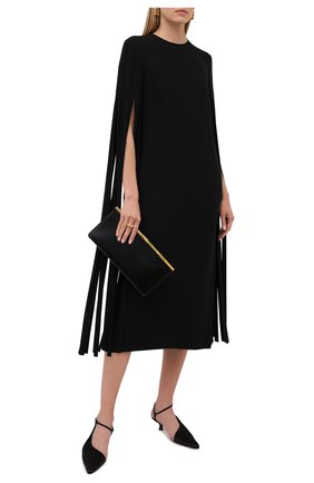 Женское шелковое платье VALENTINO черного цвета по цене 521000 руб., арт. VB0VAVD01MM | Фото 2 Женское шелковое платье VALENTINO черного цвета, арт. VB0VAVD01MM | Фото 2
