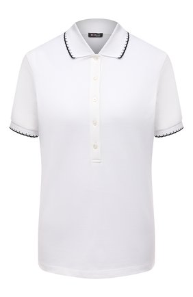 Женское хлопковое поло KITON белого цвета по цене 63950 руб., арт. D51748X08T57 | Фото 1 Женское хлопковое поло KITON белого цвета, арт. D51748X08T57 | Фото 1