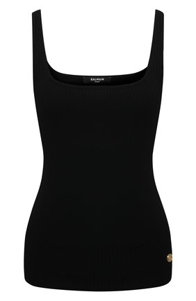 Женский хлопковая майка BALMAIN черного цвета по цене 24250 руб., арт. VF0AG020/J133 | Фото 1 Женский хлопковая майка BALMAIN черного цвета, арт. VF0AG020/J133 | Фото 1 (Материал внешний: Хлопок; Длина (для топов): Стандартные; Стили: Спорт-шик; Женское Кросс-КТ: Майка-одежда; Рукава: Без рукавов; Принт: Без принта; Кросс-КТ: без рукавов)