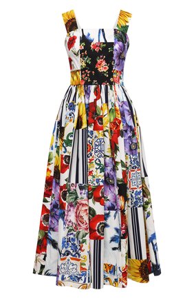 Женское хлопковое платье DOLCE & GABBANA разноцветного цвета по цене 195000 руб., арт. F6N0CT/GDY03 | Фото 1 Женское хлопковое платье DOLCE & GABBANA разноцветного цвета, арт. F6N0CT/GDY03 | Фото 1