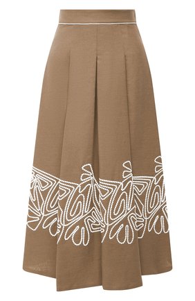 Женская льняная юбка LORO PIANA коричневого цвета по цене 284000 руб., арт. FAL5864 | Фото 1 Женская льняная юбка LORO PIANA коричневого цвета, арт. FAL5864 | Фото 1