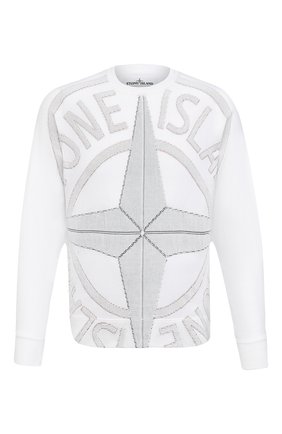 Мужской хлопковый джемпер STONE ISLAND белого цвета по цене 49750 руб., арт. 7415514D1 | Фото 1 Мужской хлопковый джемпер STONE ISLAND белого цвета, арт. 7415514D1 | Фото 1