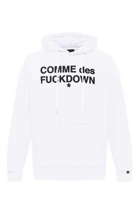 Мужской хлопковое худи COMME DES FUCKDOWN белого цвета по цене 9595 руб., арт. CDFU1100 | Фото 1 Мужской хлопковое худи COMME DES FUCKDOWN белого цвета, арт. CDFU1100 | Фото 1