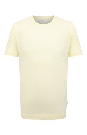 Мужская льняная футболка Z ZEGNA желтого цвета по цене 17450 руб., арт. VW311/ZZ691 | Фото 1 Мужская льняная футболка Z ZEGNA желтого цвета, арт. VW311/ZZ691 | Фото 1
