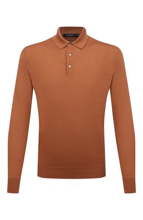Мужское поло из кашемира и шелка ERMENEGILDO ZEGNA светло-коричневого цвета по цене 82750 руб., арт. UWJ00/132 | Фото 1 Мужское поло из кашемира и шелка ERMENEGILDO ZEGNA светло-коричневого цвета, арт. UWJ00/132 | Фото 1
