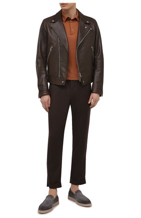 Мужское поло из кашемира и шелка ERMENEGILDO ZEGNA светло-коричневого цвета по цене 82750 руб., арт. UWJ00/132 | Фото 2 Мужское поло из кашемира и шелка ERMENEGILDO ZEGNA светло-коричневого цвета, арт. UWJ00/132 | Фото 2