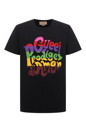 Мужская хлопковая футболка GUCCI черного цвета по цене 34800 руб., арт. 548334/XJDAM | Фото 1 Мужская хлопковая футболка GUCCI черного цвета, арт. 548334/XJDAM | Фото 1