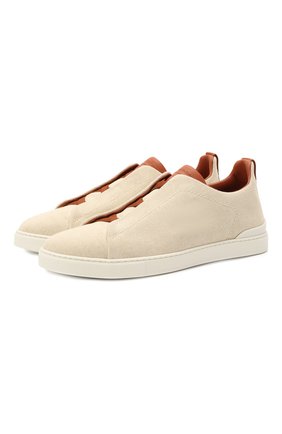 Мужские текстильные кеды triple stitch ZEGNA COUTURE бежевого цвета по цене 52400 руб., арт. A4841X-LHBAS | Фото 1 Мужские текстильные кеды triple stitch ZEGNA COUTURE бежевого цвета, арт. A4841X-LHBAS | Фото 1