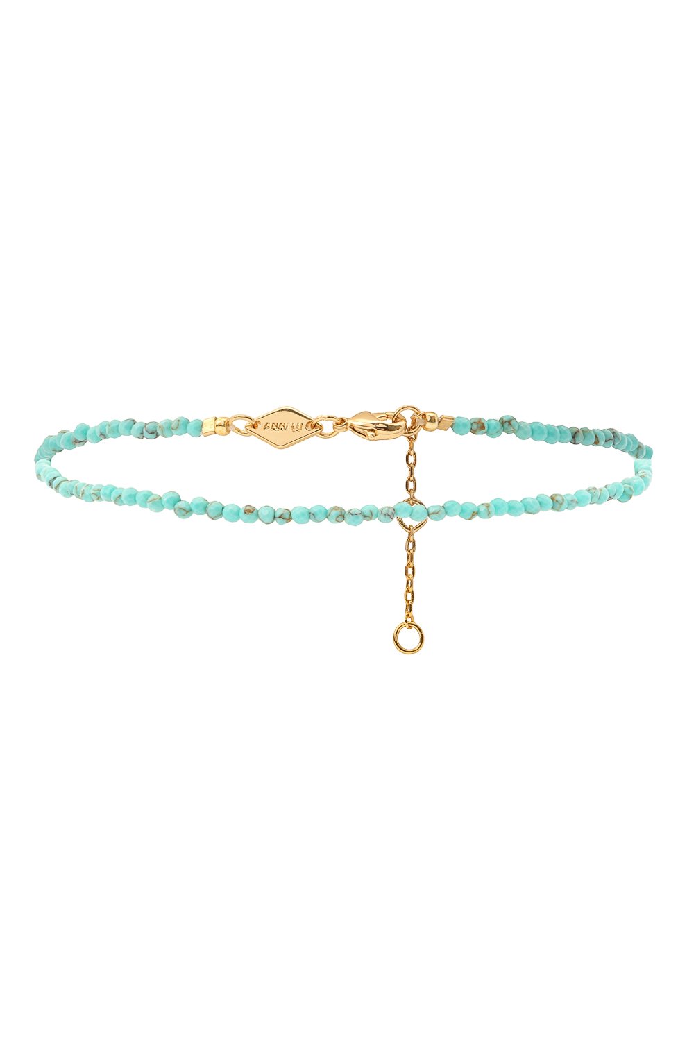 Женский браслет на ногу confetti anklet ANNI LU бирюзового цвета, арт. 191-50-44 | Фото 1 (Материал: Стекло, Металл)