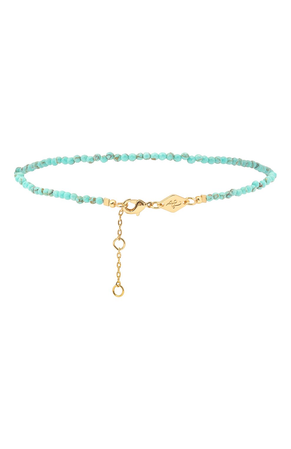 Женский браслет на ногу confetti anklet ANNI LU бирюзового цвета по цене 0 руб., арт. 191-50-44 | Фото 2 Женский браслет на ногу confetti anklet ANNI LU бирюзового цвета, арт. 191-50-44 | Фото 2 (Материал: Стекло, Металл)